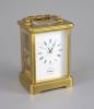 A large Swiss-made alarum brass carriage clock, Matthew Norman, London, 20th century, 13.5cm high                                                                                                                           