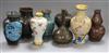 Eight various cloisonne vases, tallest 21cm                                                                                            