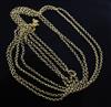 A Victorian style 18ct gold double strand round link guard chain, 94cm.                                                                