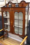 An Edwardian inlaid mahogany display cabinet W.114cm                                                                                   