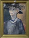 English School, oil on board, Portrait of a lady, 54 x 39cm                                                                            