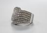 A modern 18ct white gold and pave set diamond dress ring, size O, gross 8.4 grams                                                                                                                                           