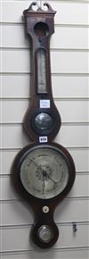 A Regency mahogany wheel barometer W.27cm                                                                                              