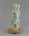 A Chinese jadeite figure of a lady, early 20th century, H. 28cm                                                                        