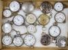 A collection of seventeen assorted, mainly lady’s white and base metal pocket watches, including Zenith.                                                                                                                    