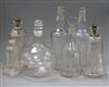 A quantity of glass decanters tallest 31cm                                                                                             