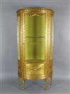 A Louis XVI style carved giltwood vitrine, W.2ft 11in. D.1ft 4in. H.5ft 9in.                                                           