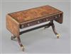 Denis Hillman. A Regency style banded burr walnut and rosewood banded miniature sofa table, width 4 1/8ins. (flaps down)               