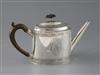 A George III silver oval teapot by Hester Bateman, gross 12 oz.                                                                        