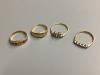 Three assorted 18ct and diamond set dress rings, gross 7.2 grams                                                                                                                                                            