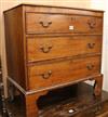 A George III small mahogany chest of three long graduated drawers W.76cm                                                               
