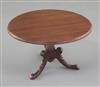 Denis Hillman. A Regency style mahogany miniature circular tilt top breakfast table, top 4in. diameter                                 