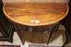 A George III mahogany and tulipwood banded 'D' shape card table W.91cm                                                                 