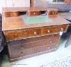 A 19th century French mahogany writing chest. W-98cm, D-56cm, H-82cm.                                                                                                                                                       