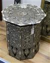 An Eastern mother of pearl and ivory-inlaid octagonal occasional table w.41cm                                                          