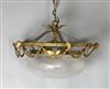 An Adam revival gilt brass and etched and cut glass hall lantern Diam. 1ft 8in. Drop 1ft                                               