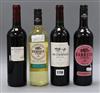 Four bottles of mixed wine, two Medoc 2015, one Chateau du Courneaux, 2014 gold medal and one Chateau du Courneaux, 2015               