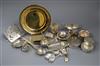 A collection of mainly Italian 800 standard small white metal items, approx 35oz                                                       