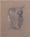 William Etty R.A. (1787-1849) Profile study of a man's head 5.75 x 4.75in.                                                             