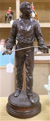 A bronzed spelter figure early 20th century, signed Charles Masse height 63cm                                                          