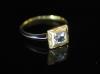 A 19th century gold, blue enamel and old mine cut diamond set ring                                                                                                                                                          