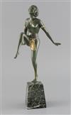 Eugene J. Urbain (1855-1934). A parcel gilt bronze figure of a Middle Eastern dancing girl, height 13.5in.                             