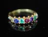 A 19th century gold and multi gem set ‘Dearest’ half hoop ring                                                                                                                                                              