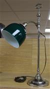 A green glass and plated studio lamp                                                                                                   