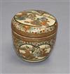 A Japanese Satsuma pottery box and cover height 7.5cm                                                                                  
