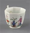 An early Worcester octagonal coffee cup, c.1753, H. 6.3cm                                                                              