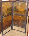 A painted two fold screen W.122cm                                                                                                      