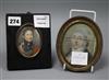 Late 18th century English School, oil on ivory miniature, portrait of an officer (a.f.) and another of a gentleman (2)                 