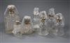 A collection of silver-mounted glass items,                                                                                            