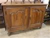 A mid 18th century French walnut buffet W.150cm                                                                                        