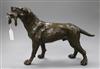 A bronze dog                                                                                                                           