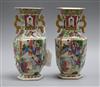 A pair of 19th century Cantonese vases height 22cm                                                                                     