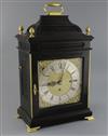 John Hall & Co., 56 King Street, Manchester. A Georgian style ebonised bracket clock, H.19.5in.                                        