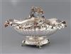 A 20th century continental 925 and agate bead set oval fruit basket,                                                                   