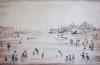 Laurence Stephen Lowry (1887-1976), 'On The Sands', limited edition print, overall 49.5 x 61.5cm                                                                                                                            