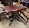 A Victorian serpentine mahogany folding card table, width 92cm, depth 45cm, height 74cm                                                                                                                                     