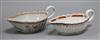 Two 18th century Chinese famille rose sauceboats longest approx. 20cm                                                                  