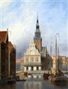 Johannes Frederik Hulk (1829-1911) View of Haarlem 12.5 x 9.5in.                                                                       