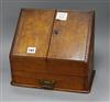 An Edwardian oak stationery box                                                                                                        