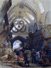 Circle of Amadeo Preziosi (1816-1882) 'The Drug Bazaar, Constantinople' 13.5 x 10in.                                                   