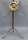 A painted tin floral tripod stand height 102cm                                                                                         