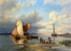 Pieter Cornelis Dommersen (1834-1908) Unloading the Catch & Approaching a Jetty 10.5 x 14.5in.                                         