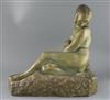 Marcel Bouraine (1886-1948). A French bronzed terracotta figure of a reclining woman, depth 15in. height 17in. length 17.5in.          