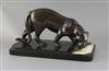 Attributed to Irene Rochard. A French Art Deco bronze model of a panther drinking from a stream, width 16in. depth 7.25in. height 8.75i