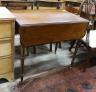 A Regency banded mahogany Pembroke table, width 86cm, depth 53cm, height 75cm                                                                                                                                               