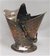 A copper coal scuttle height 44cm width 39cm                                                                                           